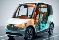 Ilustrasi detail mesin mobil hemat energi ITS yang menunjukkan teknologi injeksi bahan bakar langsung dan sistem pembakaran efisien.