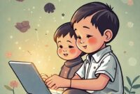Sekelompok orang dari berbagai latar belakang sedang bekerja sama untuk menciptakan lingkungan digital yang aman bagi anak-anak.