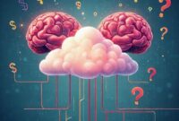 An abstract illustration of AI brains connected to a cloud of data, with dollar signs and question marks floating around, depicting the high operational costs and challenges of free AI image generators. The style is digital and conceptual.