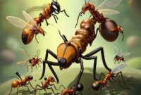 Ilustrasi berbagai jenis semut dalam game 12-Ants, masing-masing dengan kemampuan dan peran unik.