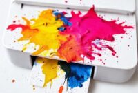 Ilustrasi waste ink pad printer yang penuh dengan tinta.