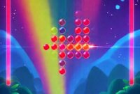 Screenshot game Vivid Arkanoid menampilkan gameplay dengan balok warna-warni dan efek visual yang menarik.