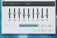 Screenshot pengaturan equalizer di WinAMP Lite.